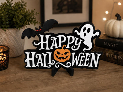 Happy Halloween Sign | 3D Printed Table Sign or Magnet