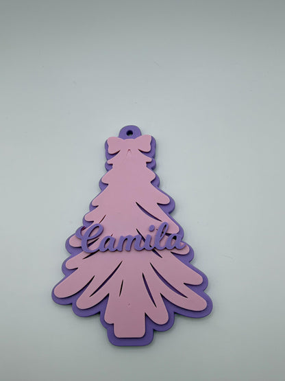 Personalized Christmas Tree Ornament with Name, Custom 3D Printed Ornament, Family Christmas Keepsake, Stocking Stuffer, Holiday Gift
