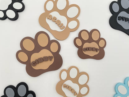 Personalized Pet Paw Magnet | 3D Printed  Cat Name Sign