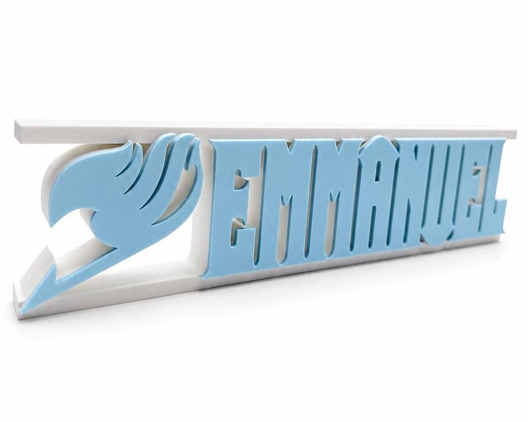 Personalized Fairy Name Sign | Custom 3D Printed Name Plaque | Anime-Inspired Desk Decor | Gaming Room Decor | Custom Gift