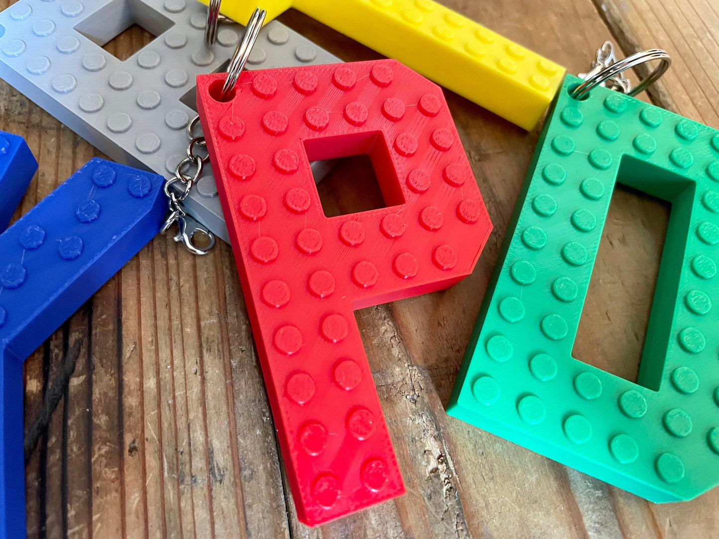 Personalized Building Block Letter Keychains | Back to School | Keychain for Kids | Medium Brick Letters