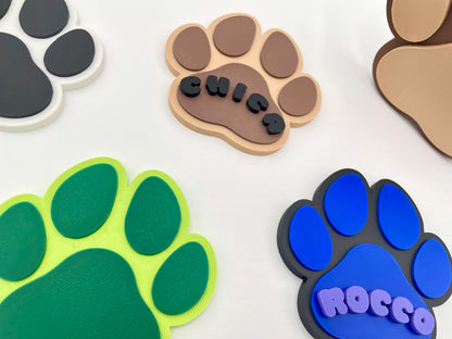 Personalized Pet Paw Magnet | Dog & Cat Name Sign
