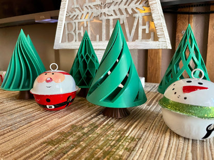Set of 5 3D Printed Christmas Trees | Eco-Friendly Holiday Decor