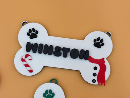 Personalized Dog Christmas Ornament | Custom Pet Name Decor | Puppy Name Plaque | Dog Lover Gift | Custom Decor | Holiday Season | Xmas Tree