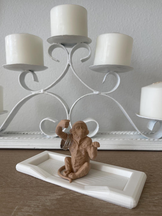 Monkey Ring Holder with Tray, Cute Animal Jewelry Dish