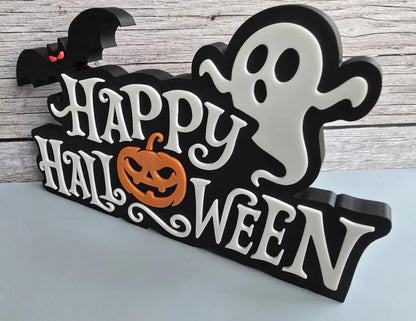 Happy Halloween Sign | 3D Printed Table Sign or Magnet