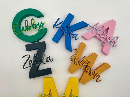 Personalized 3D Name Sign | Custom Initial Nursery Wall Art