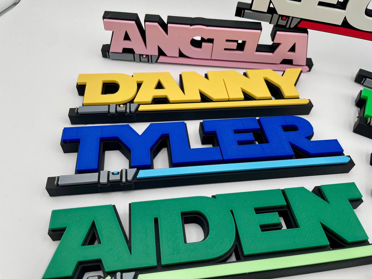 Custom Sci-Fi Name Plate | Personalized Space Battle Desk Decor