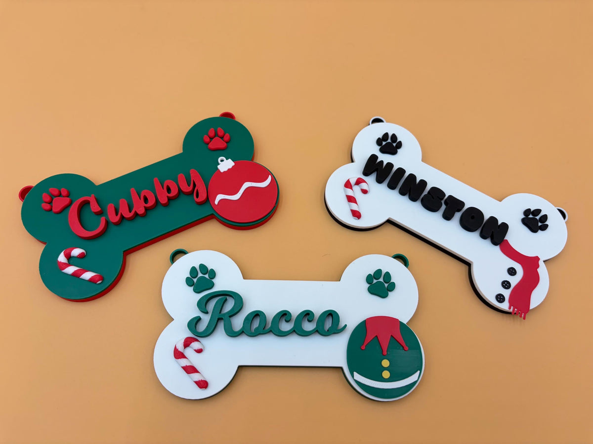 Personalized Dog Christmas Ornament | Custom Pet Name Decor | Puppy Name Plaque | Dog Lover Gift | Custom Decor | Holiday Season | Xmas Tree