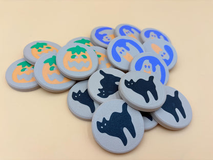 Cookie Magnets Halloween Decor | Sugar Cookie | 90's Decoration | Trick or Treat | Ghost | Pumpkin | Black Cat | Party Favor | Fridge Magnet