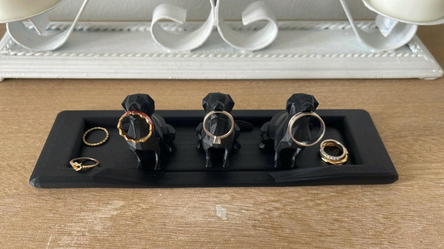 Triple Dog Ring Holder | Dog Lover Engagement Gift