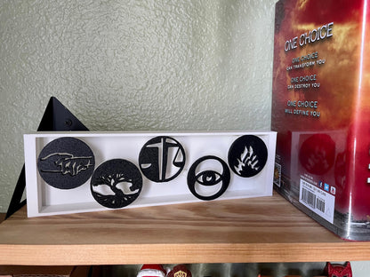 Symbolic Faction Decor | 3D Printed Bookshelf Display for Sci-Fi Fans