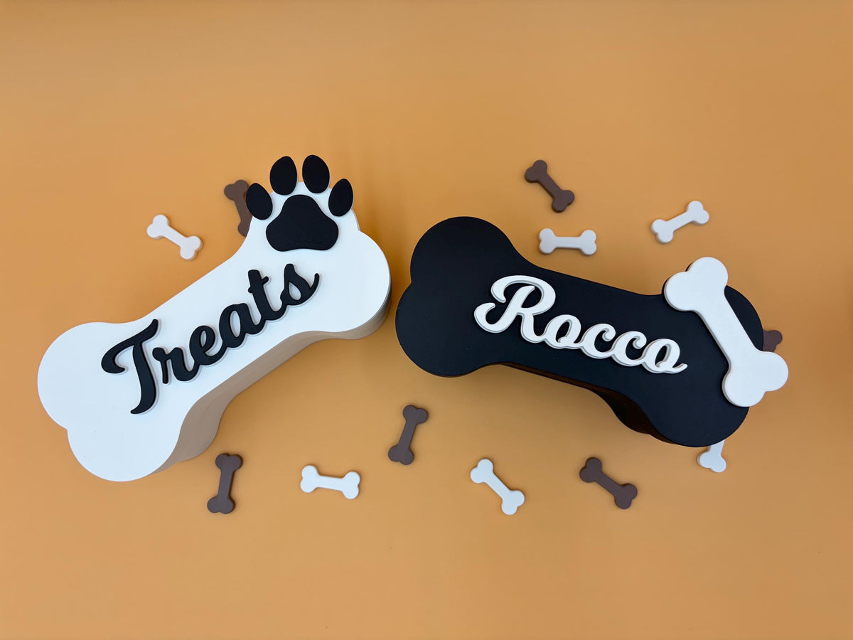Personalized Dog Treat Container | Custom Name | Food Sign | Doggie Treat Organizer | Personalized | Pet Gifts | Gift | Mom | Pup |