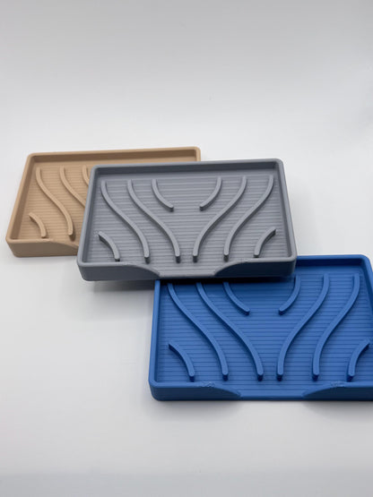 Modern Soap Dish | Self Draining Soap Holder | Soap Saver Tray | Bathroom Sink Organizer | Minimalist Bathroom Decor