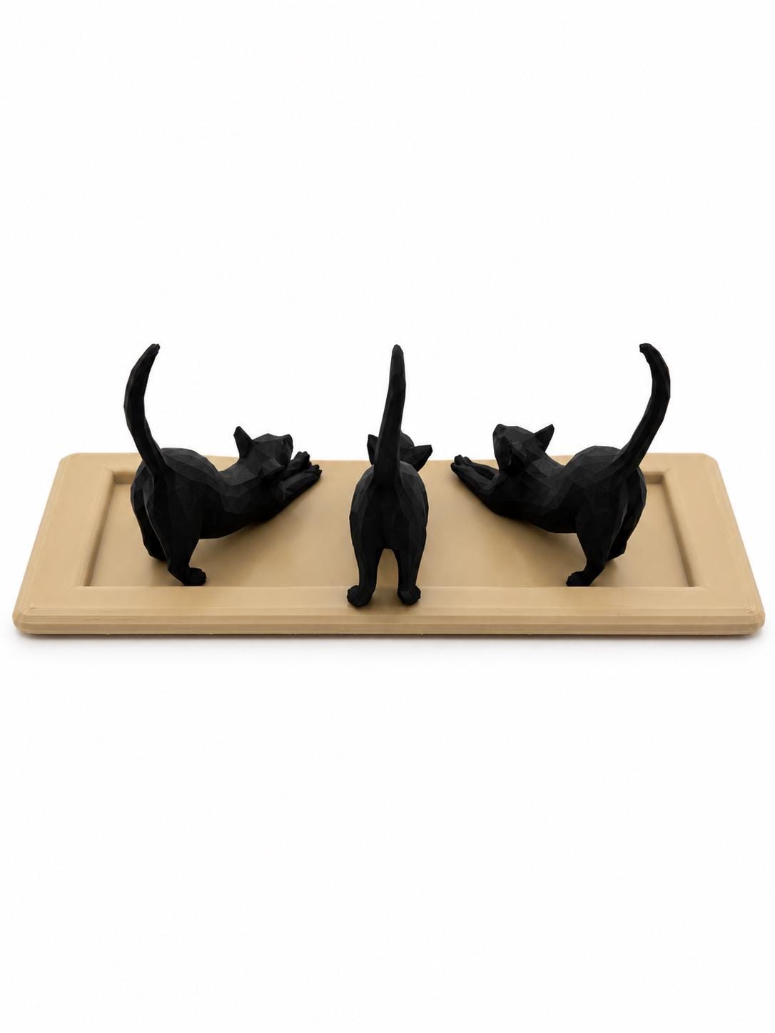 Cat Ring Holder, 3 Cats Ring Dish with Tray, Jewelry Organizer, 3D Printed Cat Lover Gift, Cute Cat Decor, Engagement Ring Holder