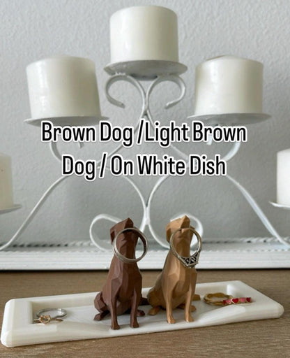 Couple Dog Ring Holder Set | His & Hers Engagement Gift