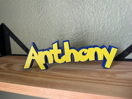 Personalized Name Plate | Pokemon Inspired Sign | Custom Game Room Sign | Fan Gift | Kid's Room | 3D printed
