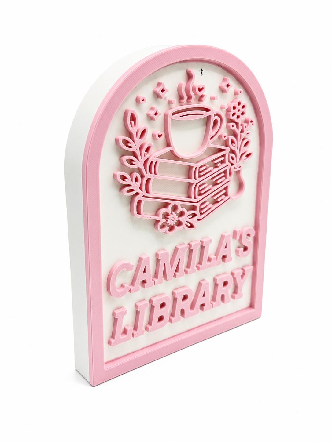 Personalized Library Sign | Custom Reading Nook Decor | Kids Book Nook Sign | Custom Name Library Plaque | 3D Printed Bookshelf Decor | Read