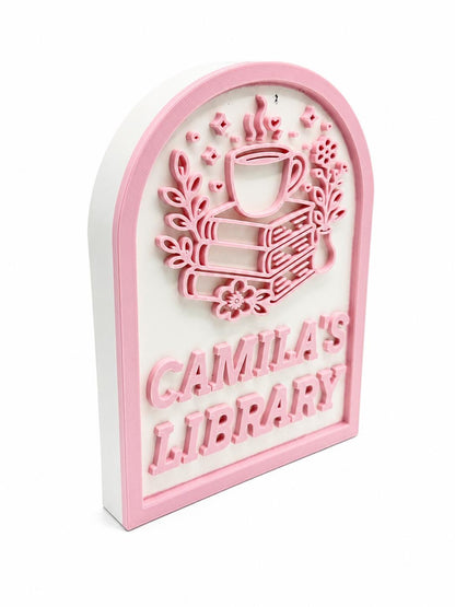 Personalized Library Sign | Reading Nook Decor