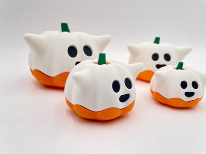 Ghost Cat Figurine | Kawaii Halloween Decor