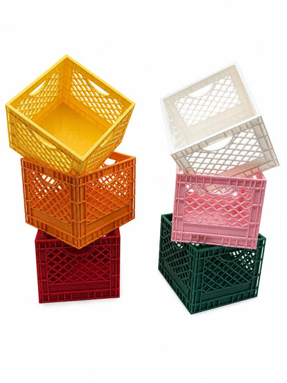 Mini Milk Crate Organizer | 3D Printed Stackable Storage Bin, Desk Organizer, Cute Plastic Crate, Teacher Gift, Dorm Decor