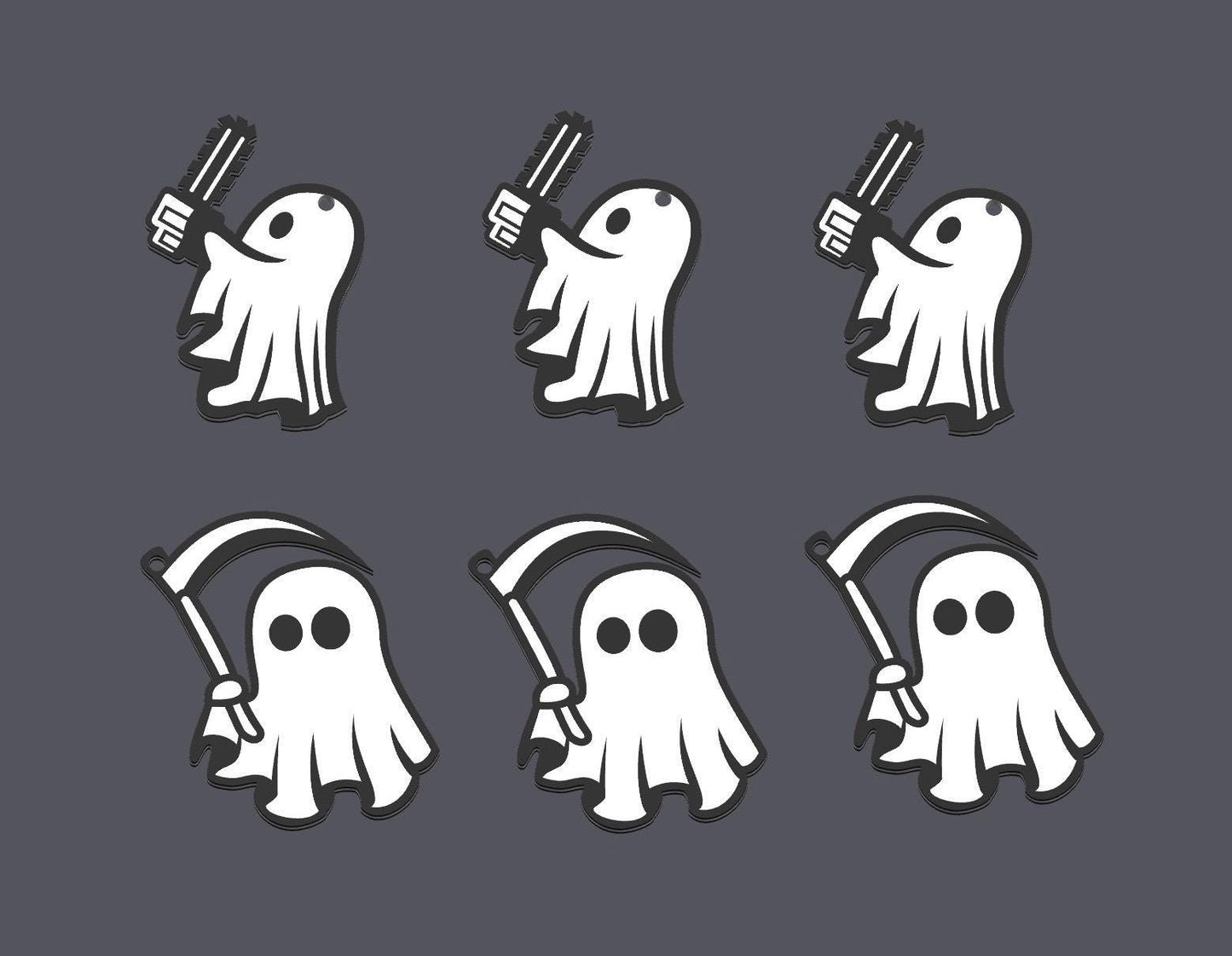 Halloween Ghost Keychain Collection – Set of 13 Spooky Designs