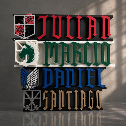 Custom Anime Style Name Sign | Gothic Gamer Desk Decor