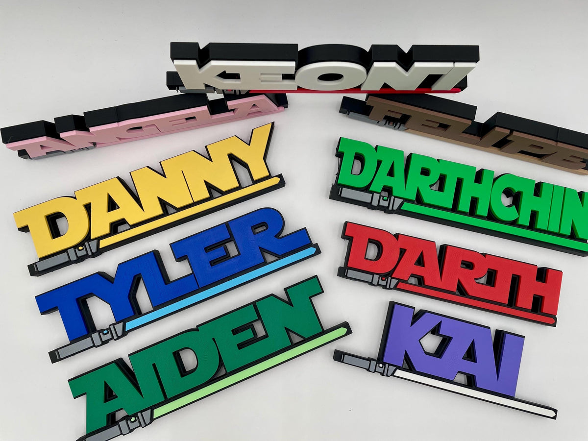 Custom Sci-Fi Name Plate | Personalized Space Battle Desk Decor