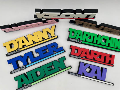 Custom Sci-Fi Name Plate | Personalized Space Battle Desk Decor