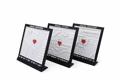 Custom 3D Map Plaque | Personalized Coordinates Anniversary Gift