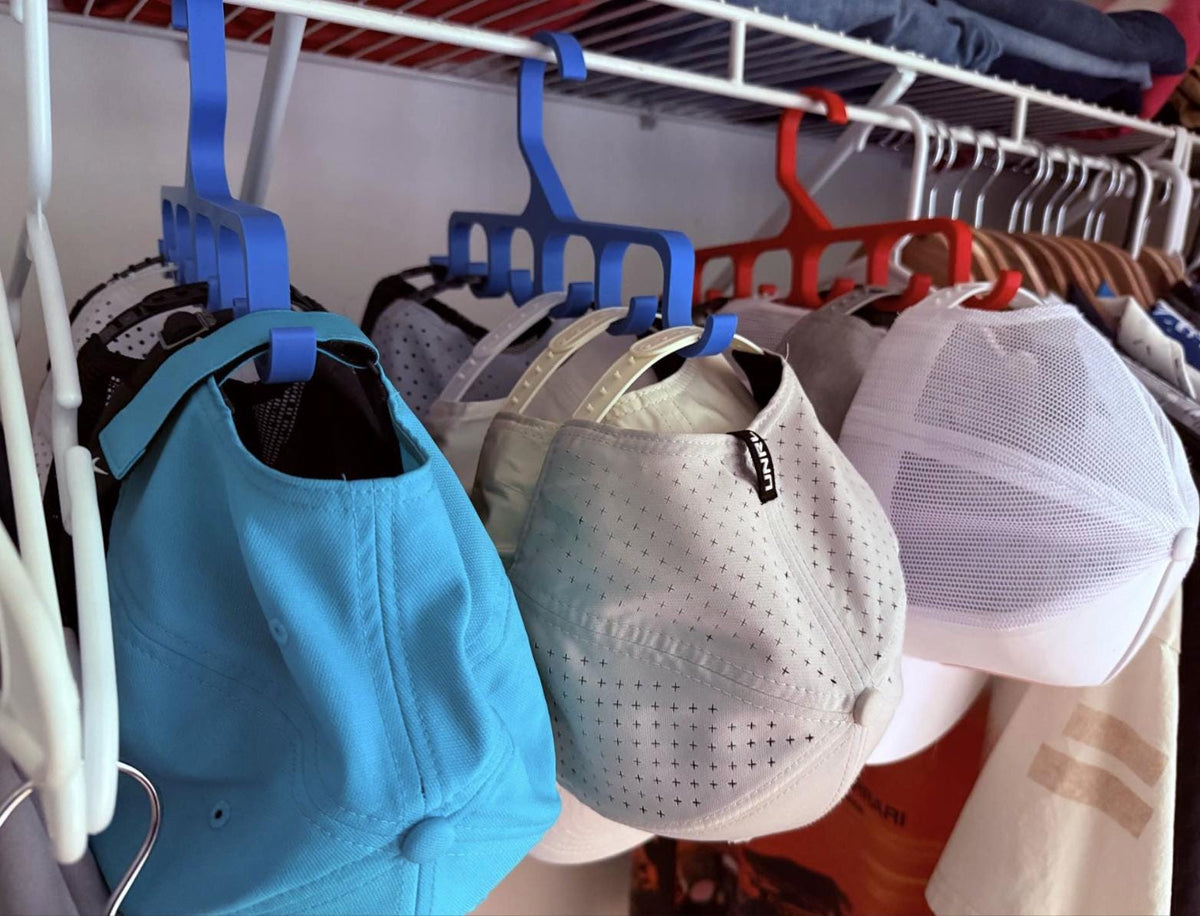 Hat Organizer Hanger, Cap Holder for Closet, Baseball Cap Organizer, Closet Hat Rack, Space Saving Hat Storage, Cap Hanger Rack