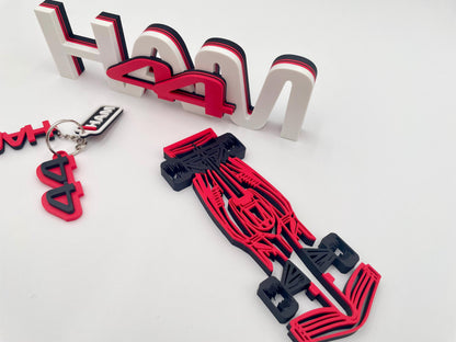 Lewis Hamilton #44 Racing Gift Set | Keychain & Desk Sign