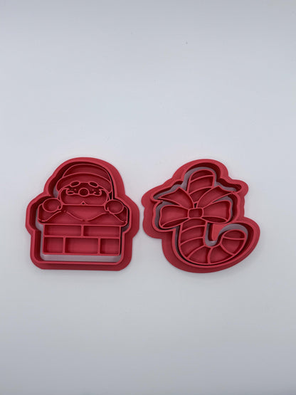 4-Inch Christmas Cookie Cutter Stamp Set, Holiday Baking Cutters, Choose 2, 4, 6 or Complete Set of 8