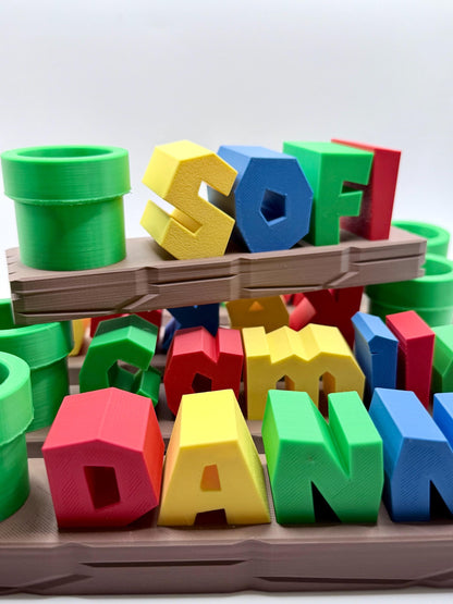 Personalized Gamer Name Shelf with Pencil Holder