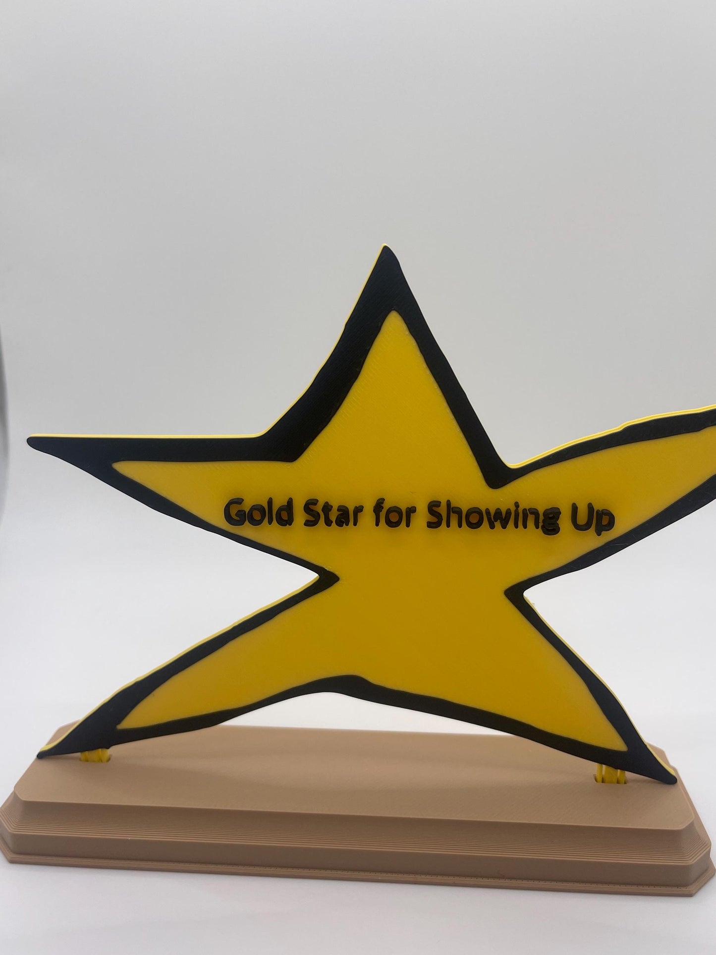 Funny Custom Gold Star Trophy: 3D Printed Personalized Award