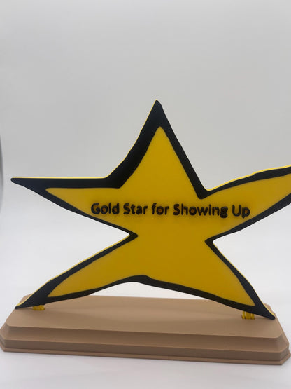 Funny Custom Gold Star Trophy | Personalized Office Award