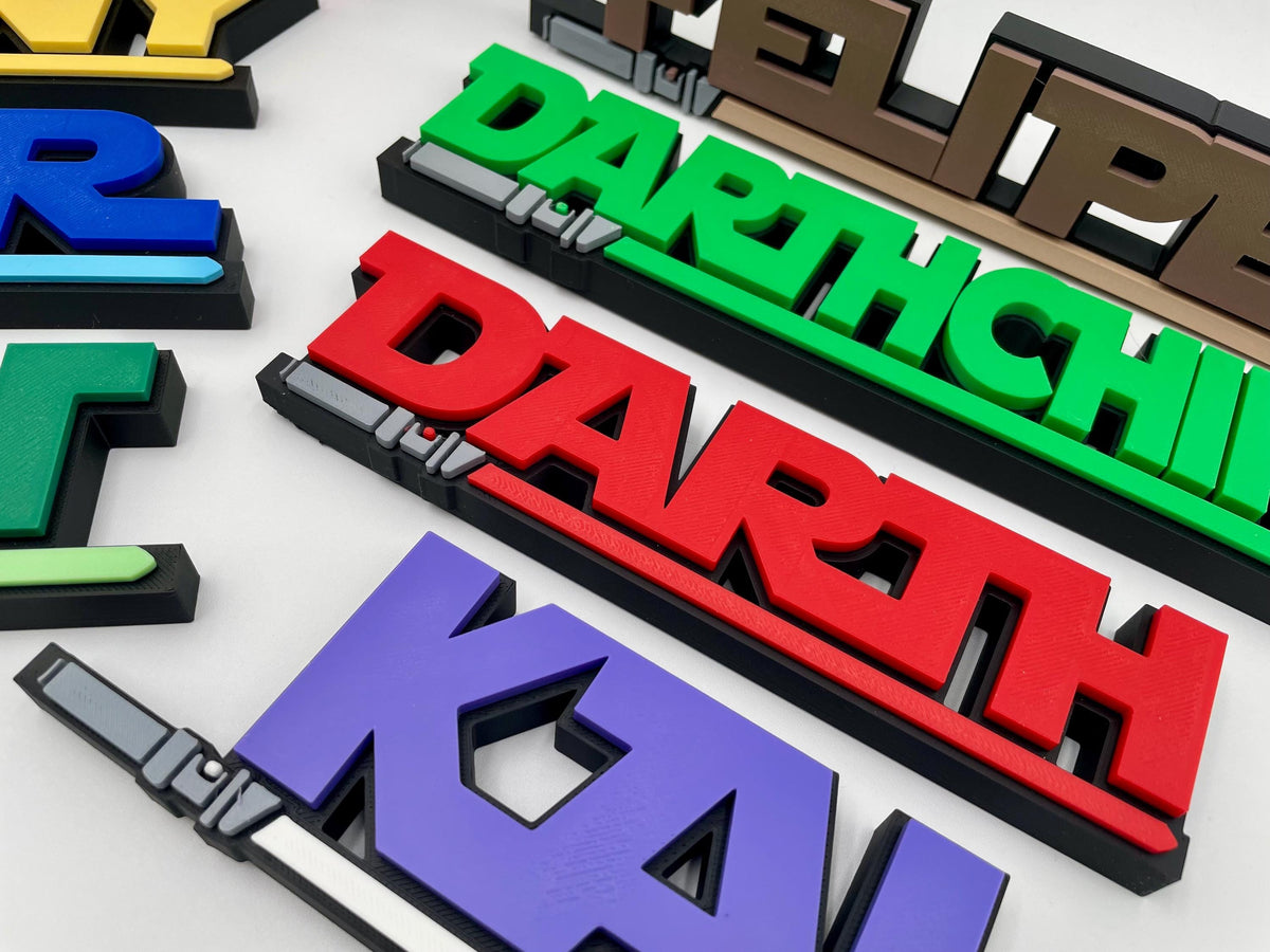 Custom Sci-Fi Name Plate | Personalized Space Battle Desk Decor