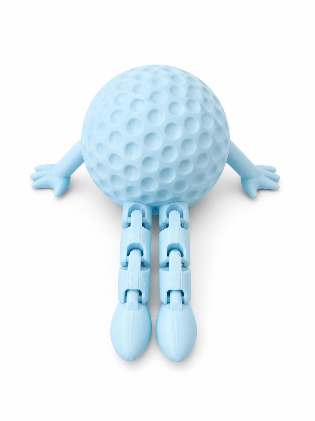 Articulated Golf Ball Buddy, 3D Printed Desk Toy for Lovers