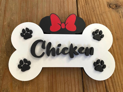 Personalized Mouse-Inspired Dog Bone | Custom Dog Name Sign & Decor