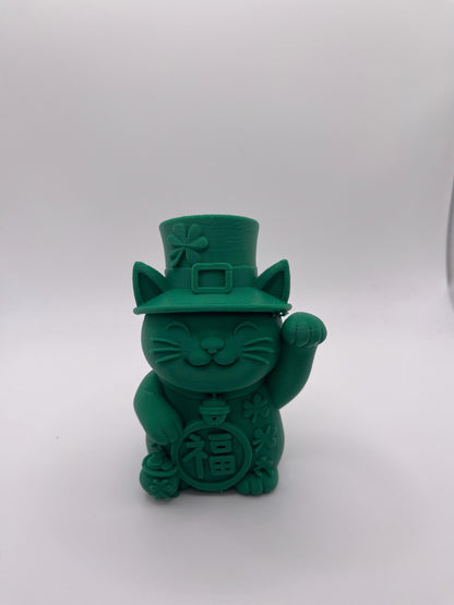 Lucky Cat Figurine | Seasonal 3D Printed Cat Decor