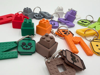 Building Block Letter Keychain Set, Personalized Bag Tag Party Favors