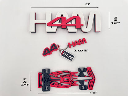Lewis Hamilton #44 Racing Gift Set | Keychain & Desk Sign