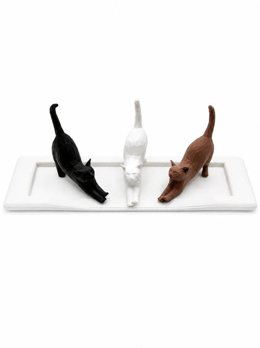 Three Cats Ring Holder, Cat Lover Engagement Gift