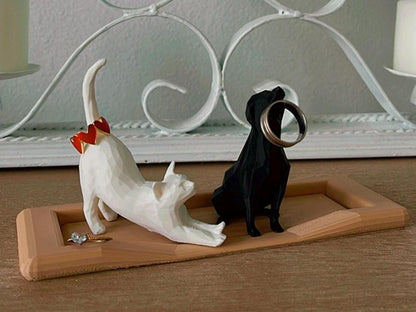 Personalized Cat & Dog Ring Holder | Cute Pet Jewelry Dish | 3D Printed Animal Ring Tray | Engagement Gift | Dog Lover Gift | Cat Lover Deco