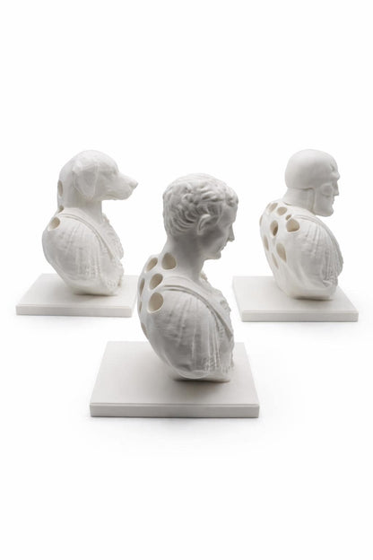 Classical Roman Bust Pen Holder, Elegant Desk Organizer, Minimalist Office Decor, Handmade 3D Printed Sculpture, Unique Gift for Him
