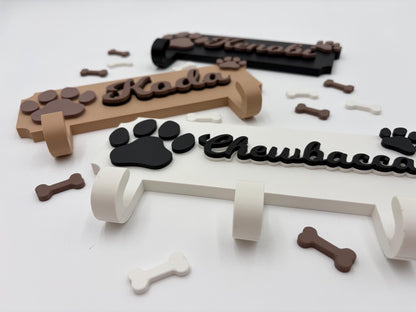 Personalized Dog Leash Holder | Puppy Wall Decor