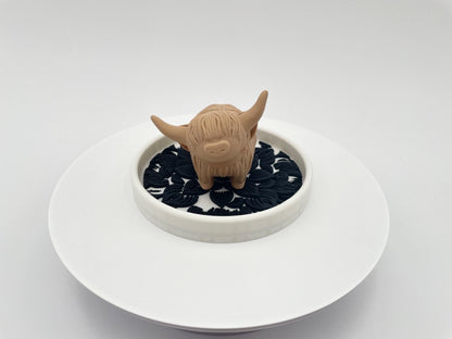Highland Cow Ring Holder – Floral Dish, Jewelry Organizer - Wedding - For him - For her