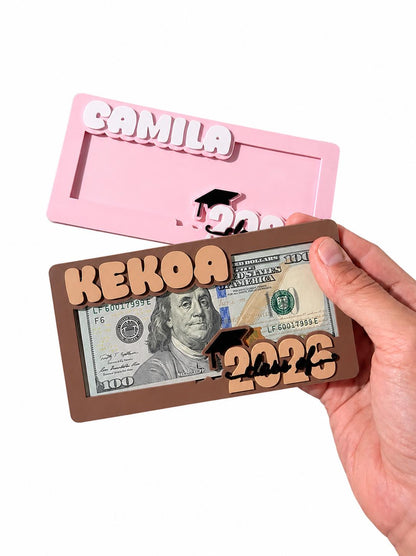 Personalized Graduation Money Holder, Class Of 2026 Graduation Gifts, High School Senior Gift, High School Grad Cash Holder MS393