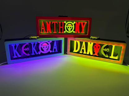 Custom Pirate Anime Name Lightbox, Personalized Desk Decor