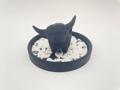 Highland Cow Ring Holder – Floral Dish, Jewelry Organizer - Wedding - For him - For her